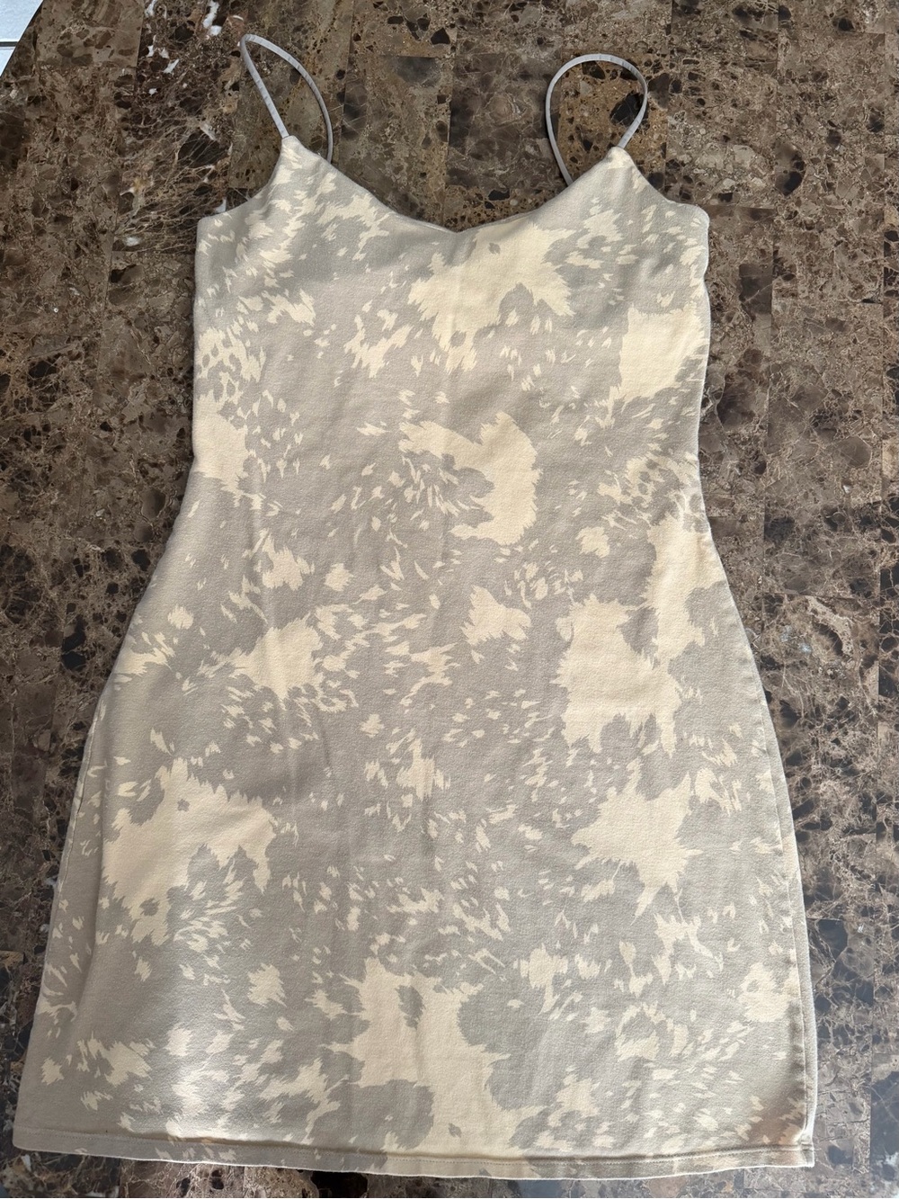 Victoria's Secret Cream and Light Gray Spaghetti Strap Mini Dress VTG